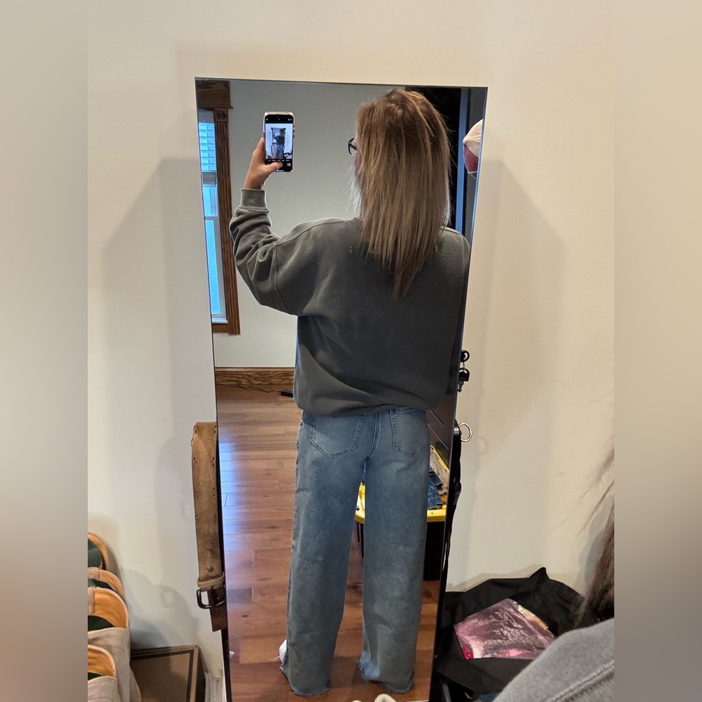 SO 90’s WIDE LEG SUPER HIGH RISE JEANS - Picture 3 of 11